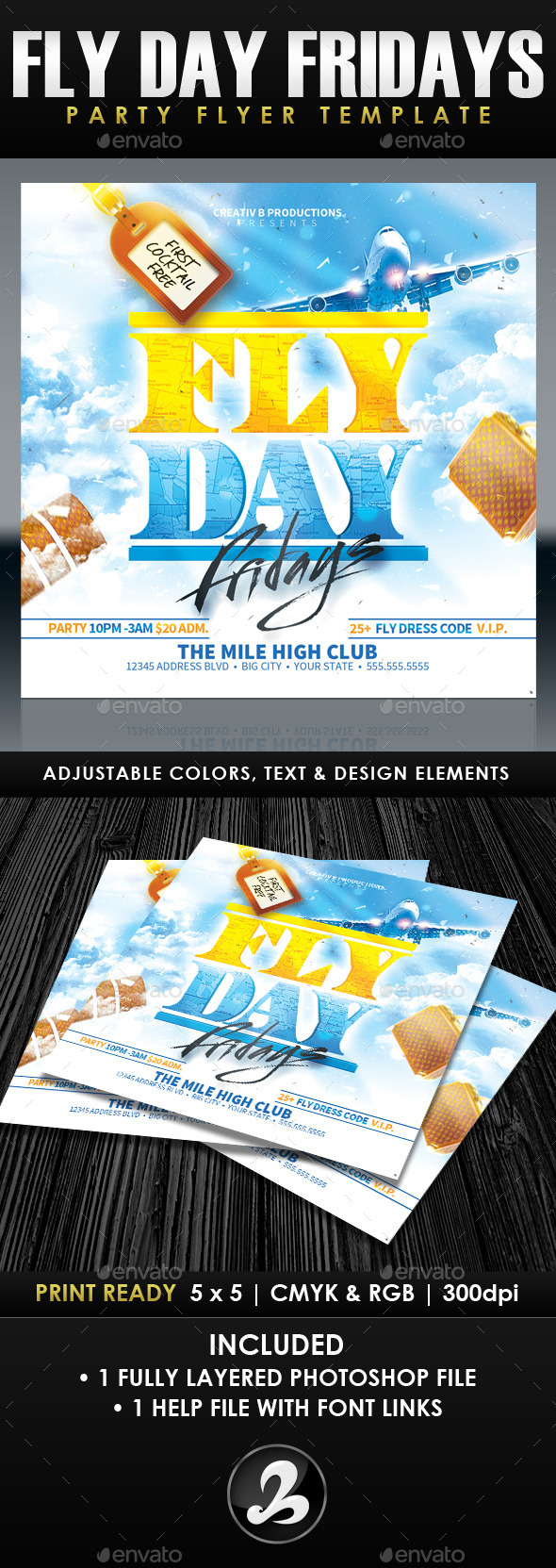 Fly Day Fridays Party Flyer Template (Clubs & Parties)