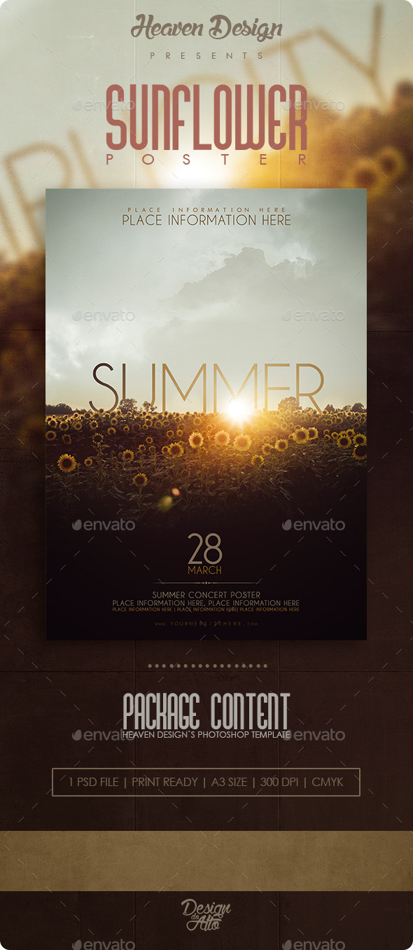 GraphicRiver Sunflower Poster 10969959 GraphicRiver Sunflower Poster 10969959