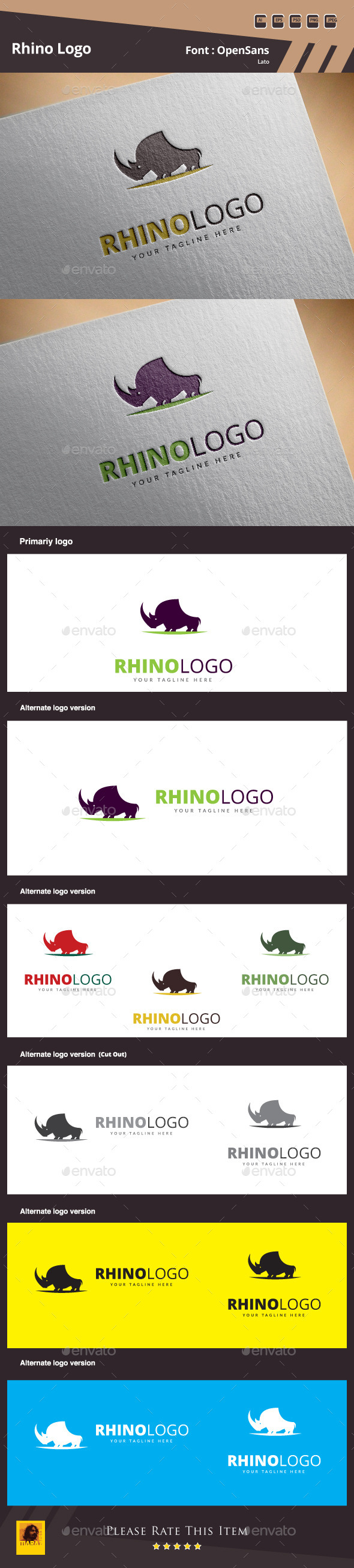 GraphicRiver Rhino Logo Template 11043472 GraphicRiver Rhino Logo Template 11043472