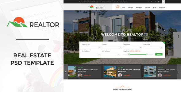 Realtor | Real Estate PSD Template