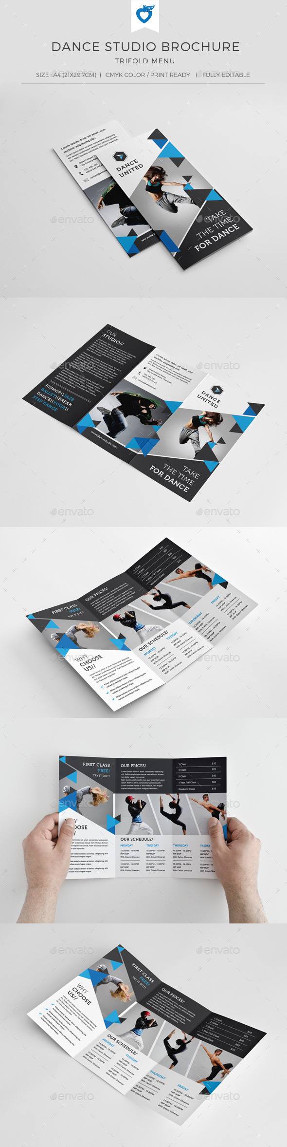 GraphicRiver Dance Studio Trifold Brochure 11046510 GraphicRiver Dance Studio Trifold Brochure 11046510