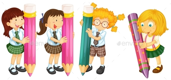 GraphicRiver Students and Pencils 11046513 GraphicRiver Students and Pencils 11046513