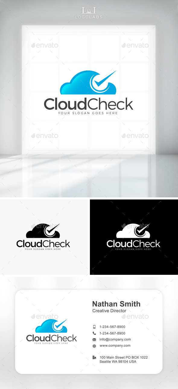 GraphicRiver Cloud Check Logo 11047068 GraphicRiver Cloud Check Logo 11047068