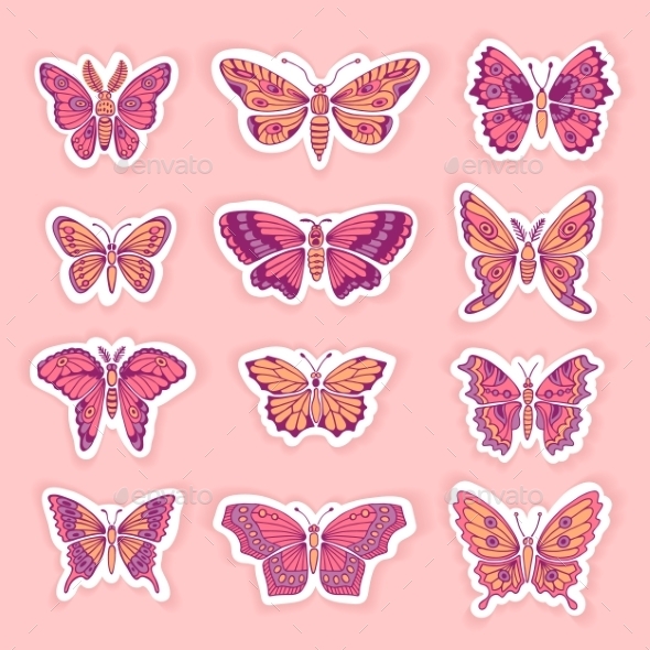 GraphicRiver Set of Butterflies Decorative Isolated Silhouettes 11047581 GraphicRiver Set of Butterflies Decorative Isolated Silhouettes 11047581
