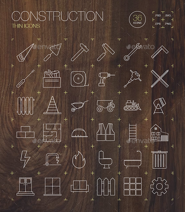 GraphicRiver Construction Thin Icons 11007847 GraphicRiver Construction Thin Icons 11007847