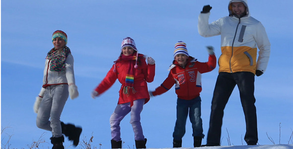 Family Dancing On Snow Family Dancing On Snow