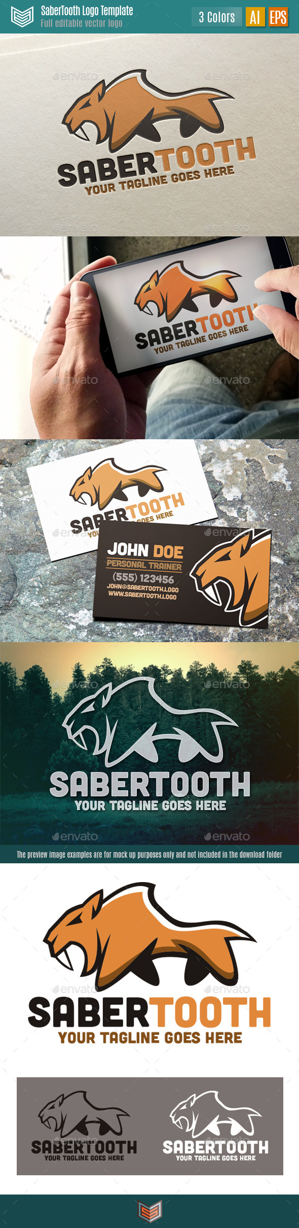 GraphicRiver Saber Tooth Logo 11048160 GraphicRiver Saber Tooth Logo 11048160
