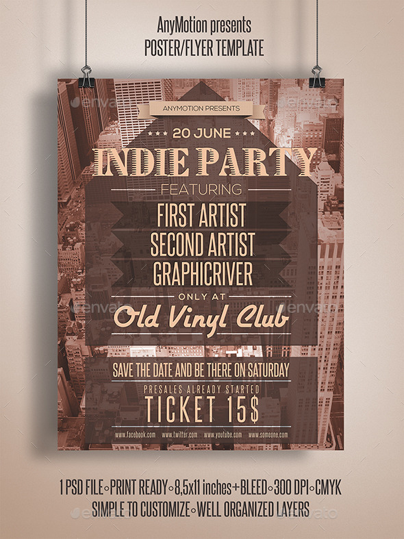 Indie Party Flyer (Clubs & Parties)