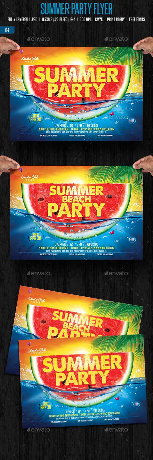 Summer Party Flyer (Clubs & Parties)