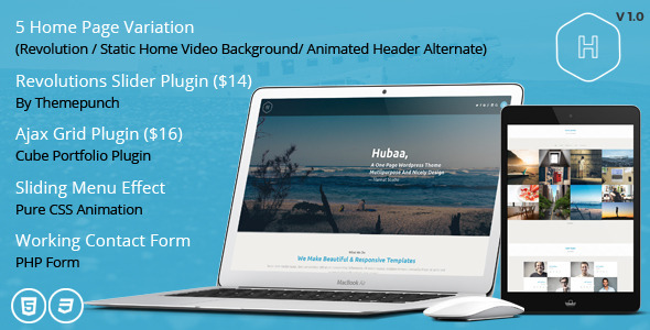 Hubaa - One Page Responsive HTML Template