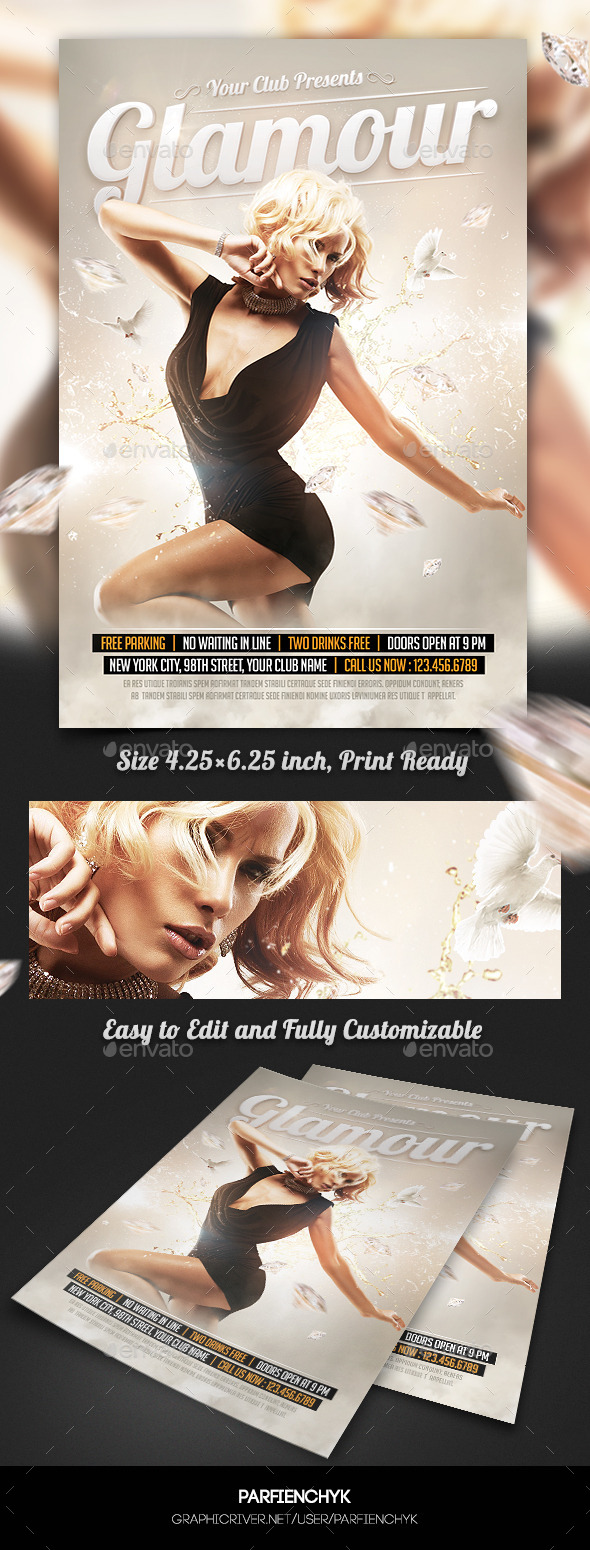 Glamour Party Flyer Template (Clubs & Parties)