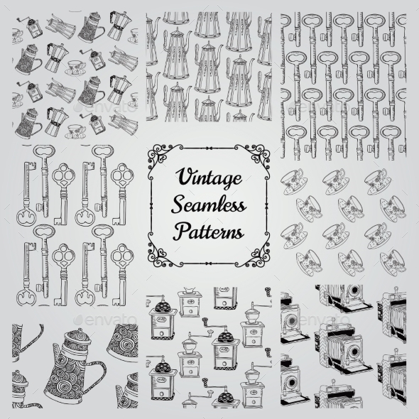 GraphicRiver Set of Vintage Seamless Patterns 11051448 GraphicRiver Set of Vintage Seamless Patterns 11051448