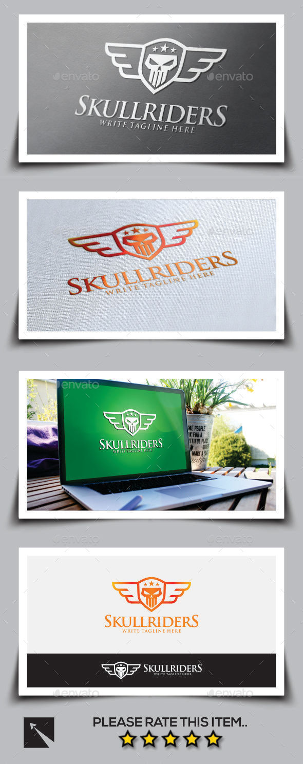 GraphicRiver Skull Rider V2 Logo Template 11051950 GraphicRiver Skull Rider V2 Logo Template 11051950