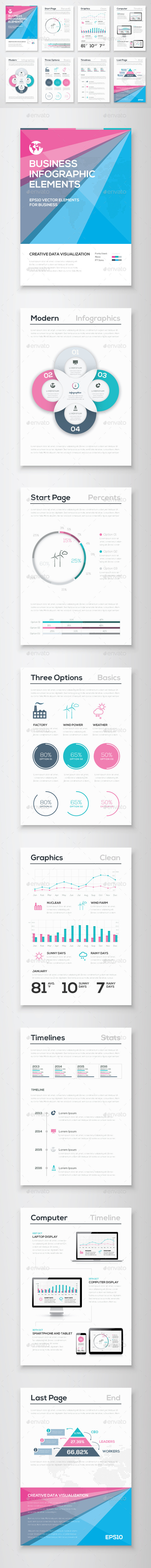 Infographic Brochure Vector Elements Kit 7