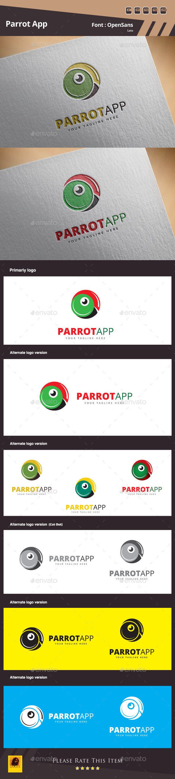 GraphicRiver Parrot App Logo Template 11052752 GraphicRiver Parrot App Logo Template 11052752