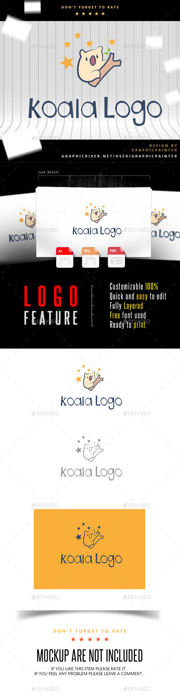 GraphicRiver Koala Logo 11052795 GraphicRiver Koala Logo 11052795