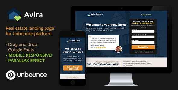 Avira - Real Estate Unbounce Landing Page