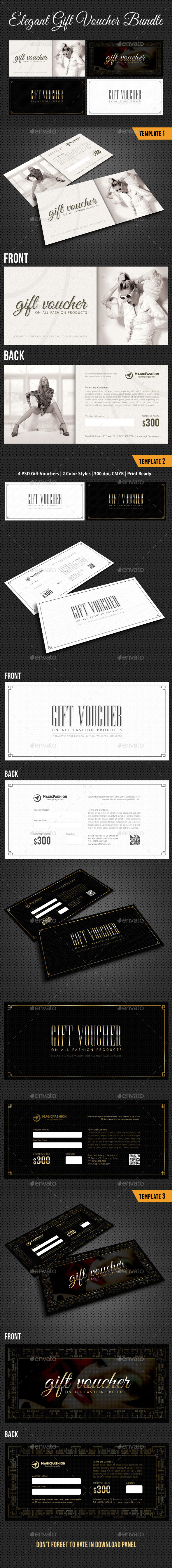 3 in 1 Elegant Gift Voucher Bundle 01 (Cards & Invites)