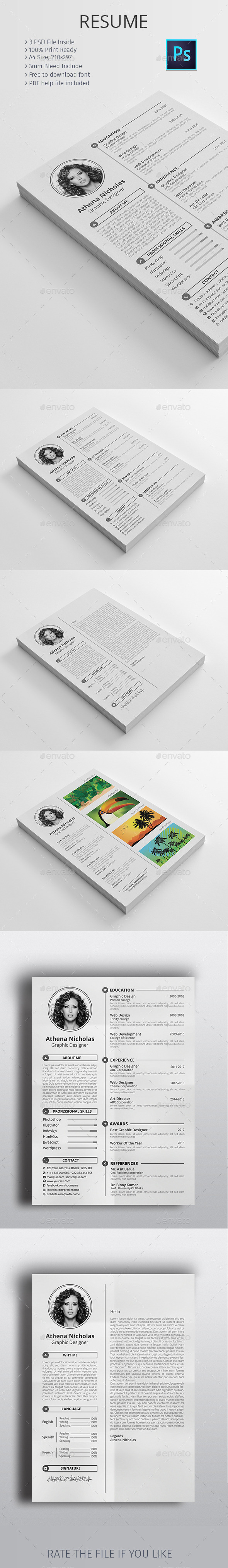 GraphicRiver Resume CV 11056630 GraphicRiver Resume CV 11056630