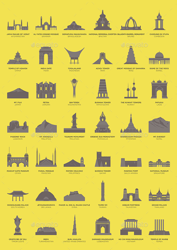 GraphicRiver Asian Landmarks 11056977 GraphicRiver Asian Landmarks 11056977