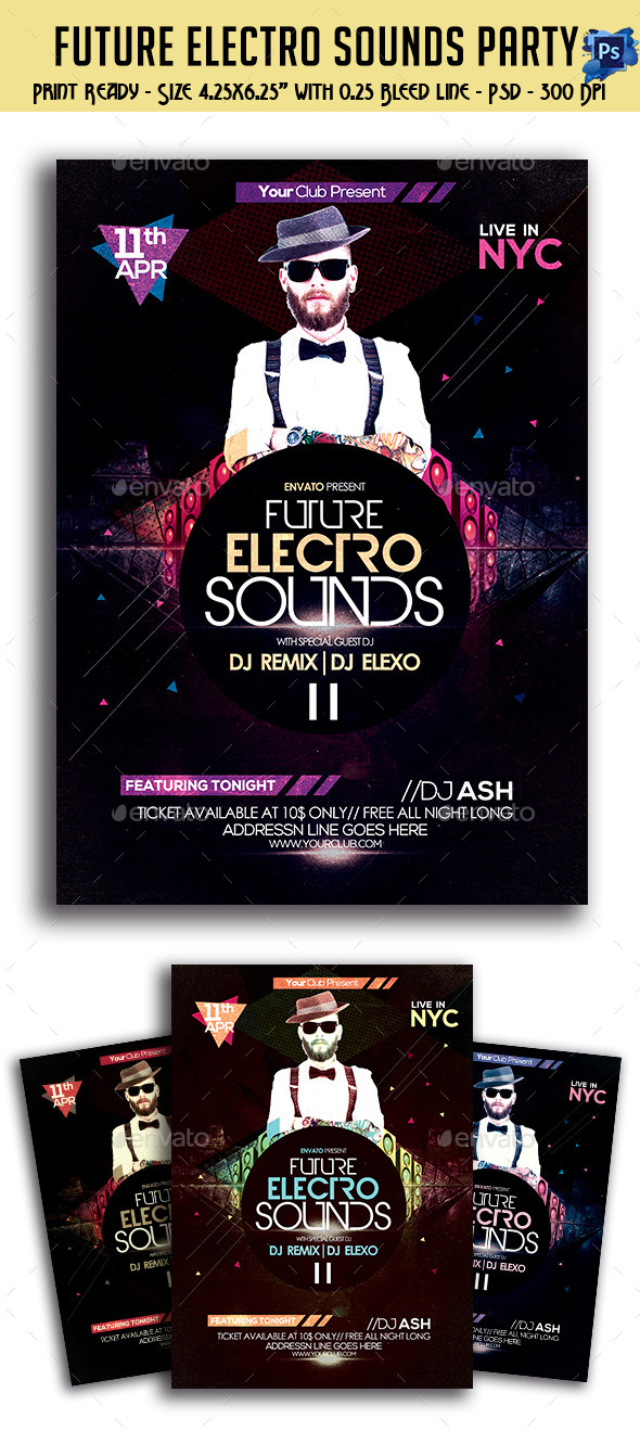 Future Electro Sounds Flyer (Clubs & Parties)