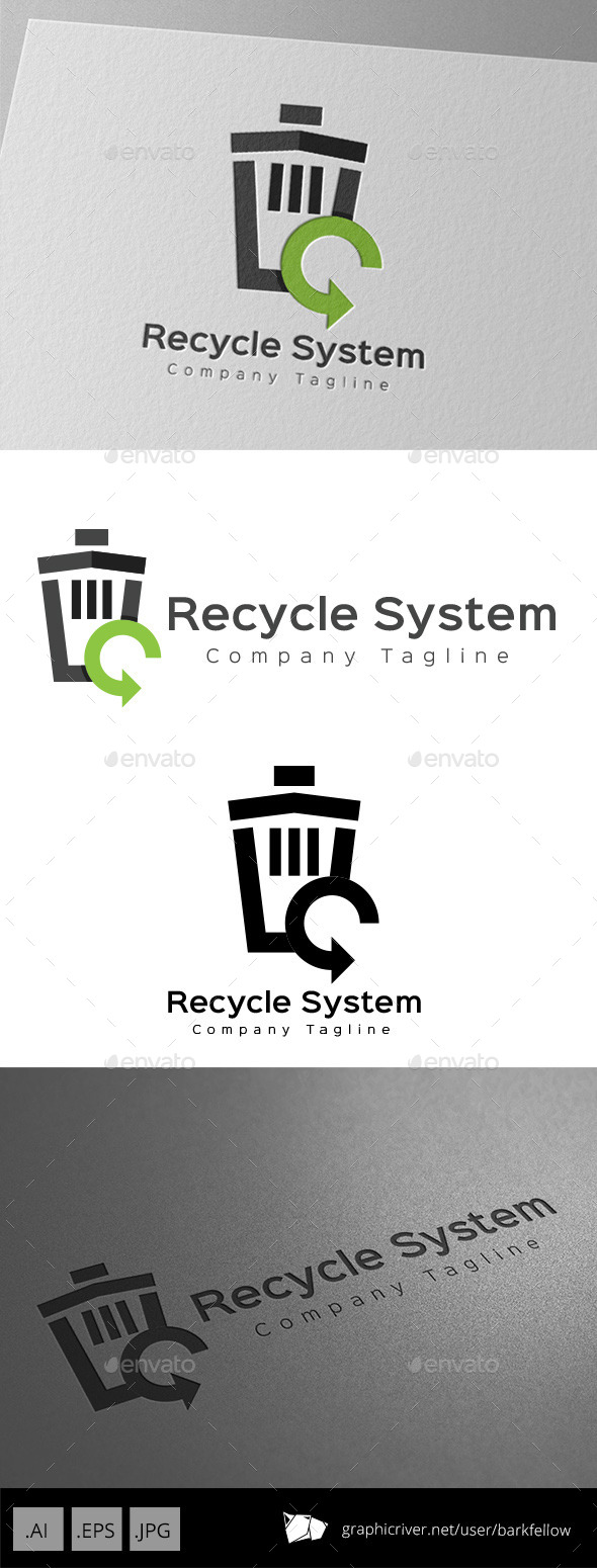 GraphicRiver Recycle Bin System Logo Design 11057152 GraphicRiver Recycle Bin System Logo Design 11057152