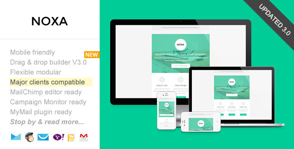 Noxa, Responsive Email with Template Builder