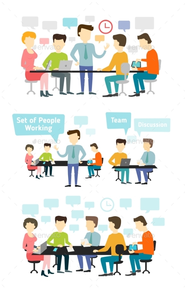 GraphicRiver People Working at the Desk 11057407 GraphicRiver People Working at the Desk 11057407