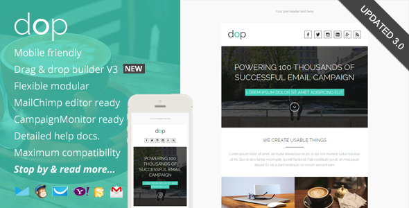 Dop, Modern Email Template + Online Editor Access