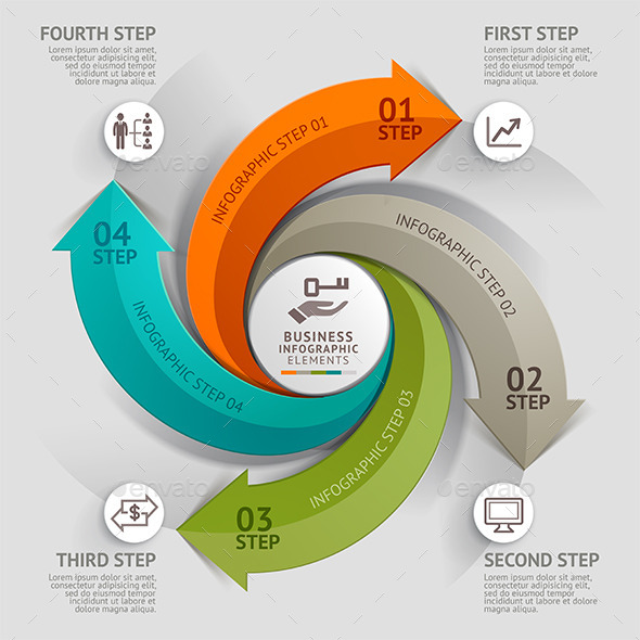 Modern Arrow Business Infographics Template.