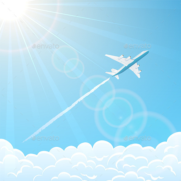GraphicRiver Plane in the Sky Over Clouds 11058773 GraphicRiver Plane in the Sky Over Clouds 11058773