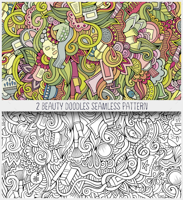GraphicRiver Beauty and Cosmetics Doodles Seamless Patterns 11060975 GraphicRiver Beauty and Cosmetics Doodles Seamless Patterns 11060975