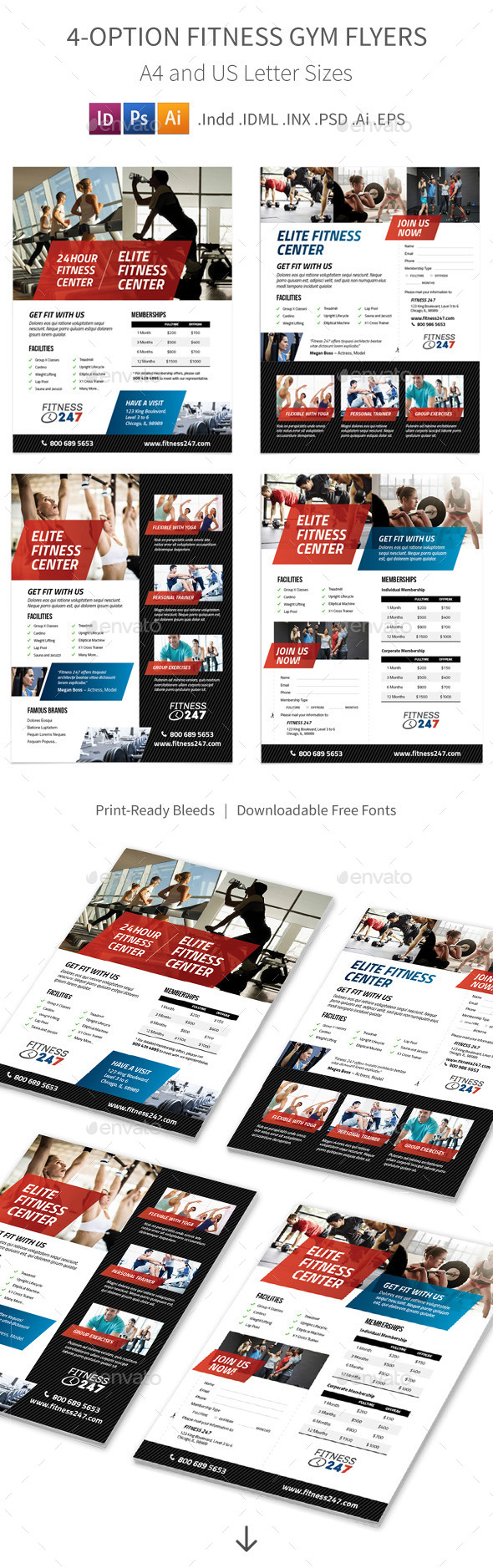 Fitness Gym Flyers – 4 Options