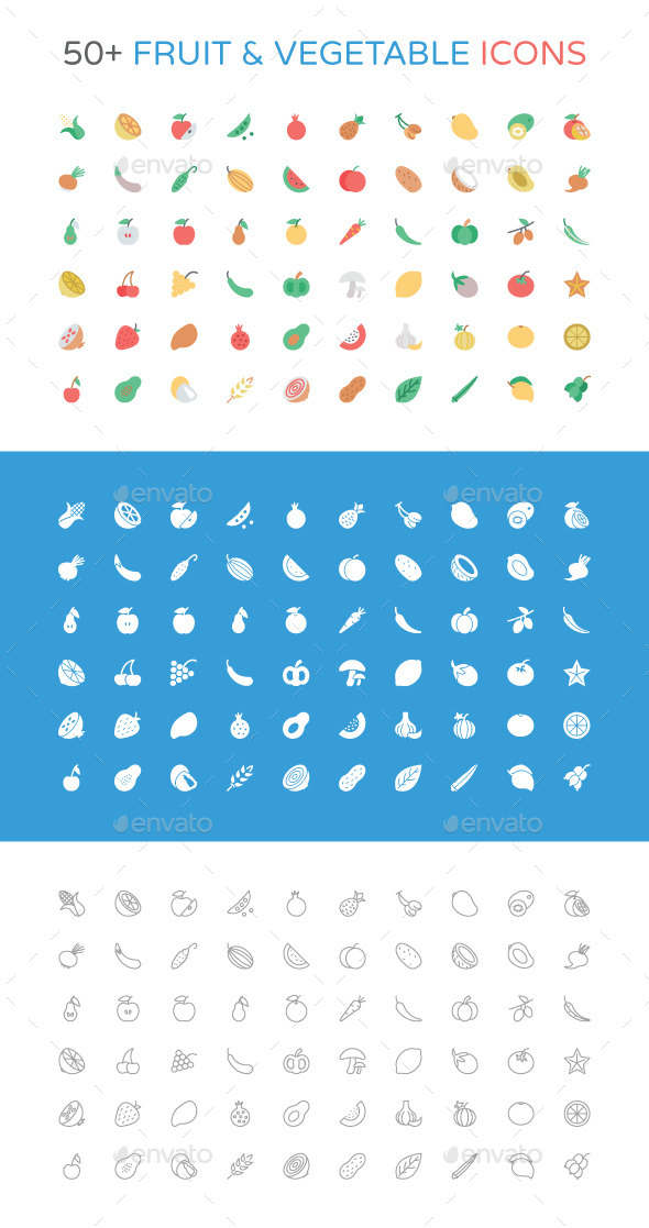 GraphicRiver 50& Fruit and Vegetable Icons 11062167 GraphicRiver 50& Fruit and Vegetable Icons 11062167