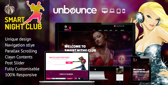 Nightclub - Unbounce Responsive Landing Page