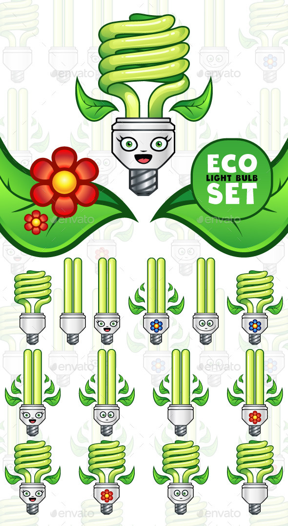 GraphicRiver Eco Light Bulb Set 11062462 GraphicRiver Eco Light Bulb Set 11062462