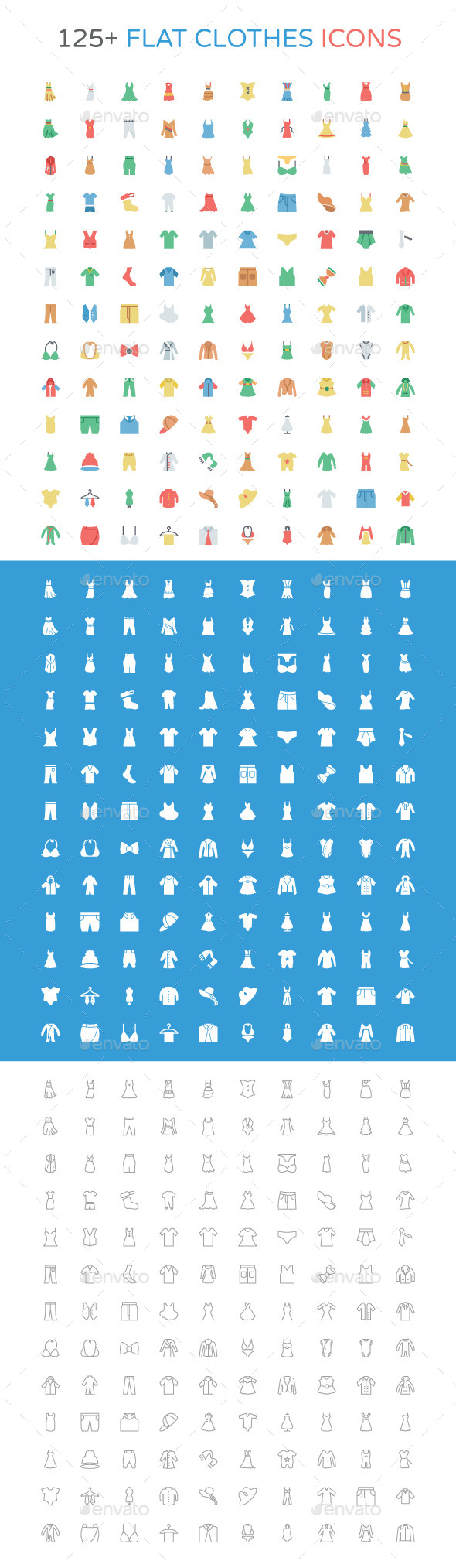GraphicRiver 125& Flat Clothes Icons 11062475 GraphicRiver 125& Flat Clothes Icons 11062475