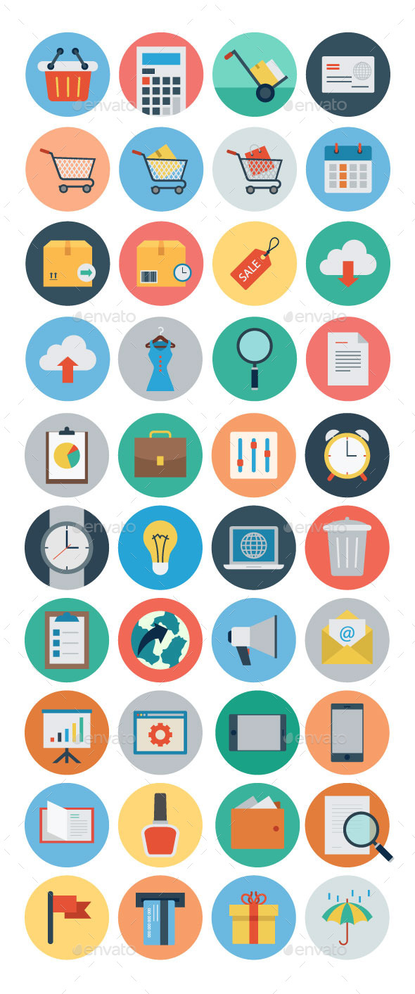 GraphicRiver 40 Flat Shopping and Commerce Icons 11062498 GraphicRiver 40 Flat Shopping and Commerce Icons 11062498