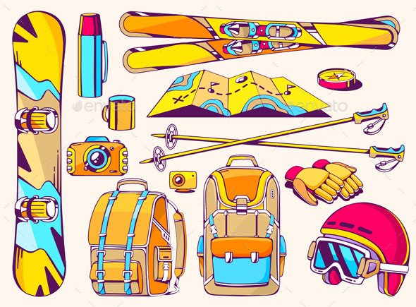 GraphicRiver Winter Travel Accessories 11062508 GraphicRiver Winter Travel Accessories 11062508
