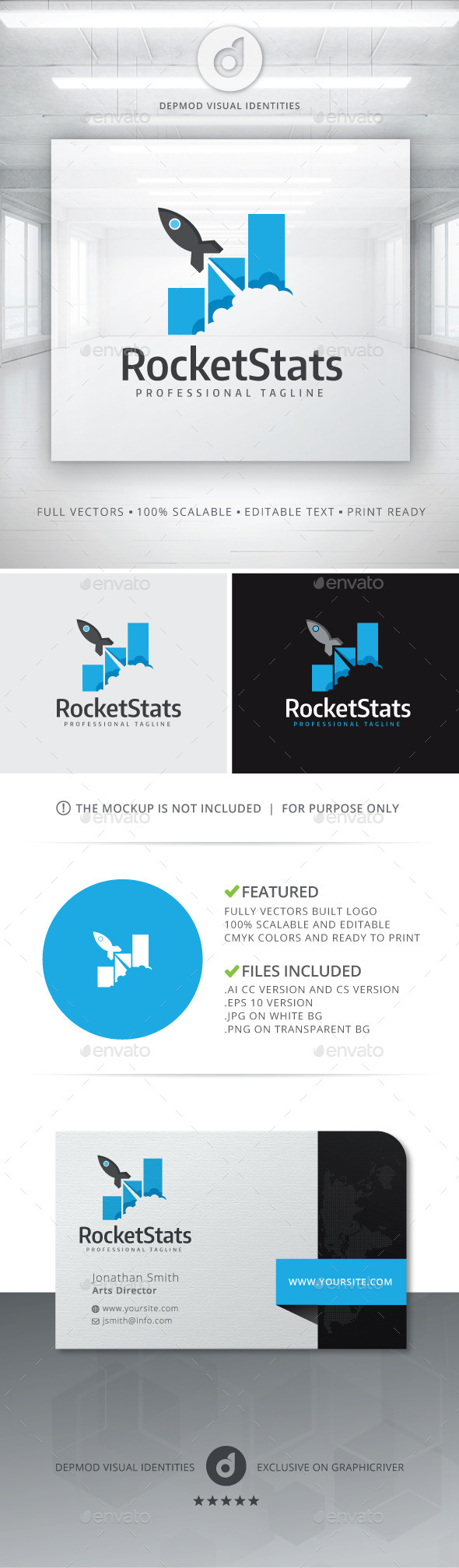 GraphicRiver Rocket Stats Logo 11062517 GraphicRiver Rocket Stats Logo 11062517