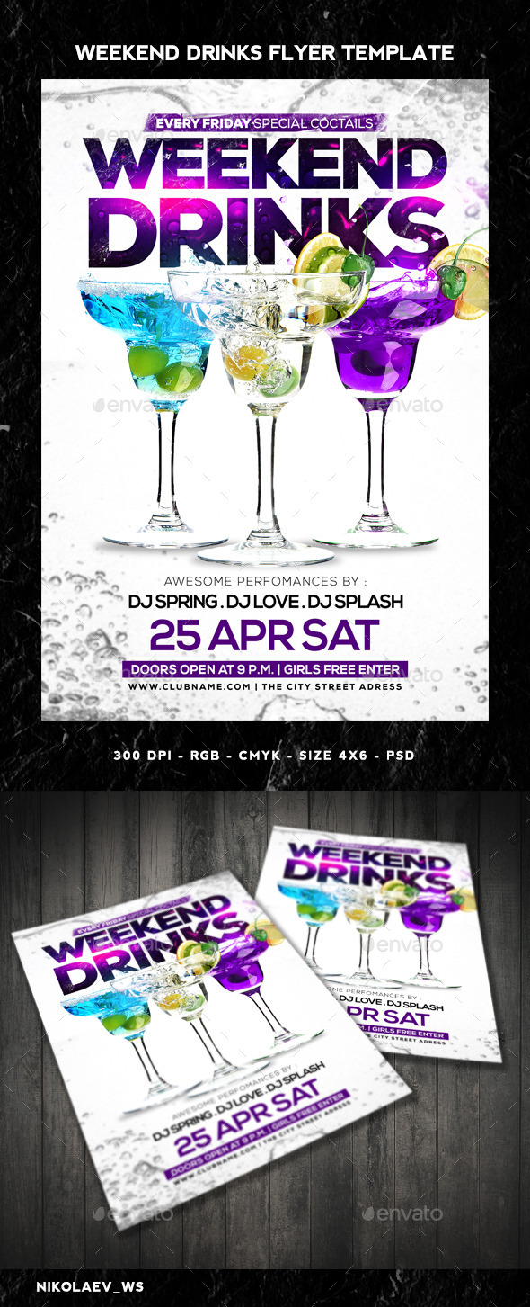 GraphicRiver Weekend Drinks Flyer 11063246 GraphicRiver Weekend Drinks Flyer 11063246