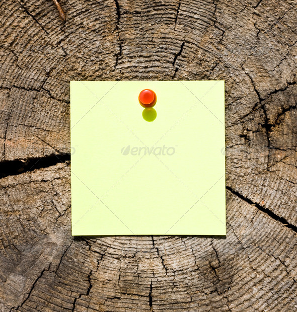 Note On Wooden Background