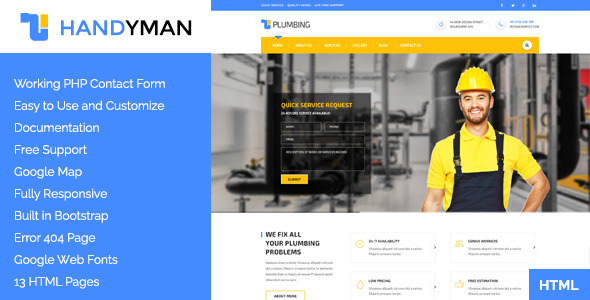 ThemeForest Handyman Handyman & Construction HTML Template 11064964 ThemeForest Handyman Handyman & Construction HTML Template 11064964