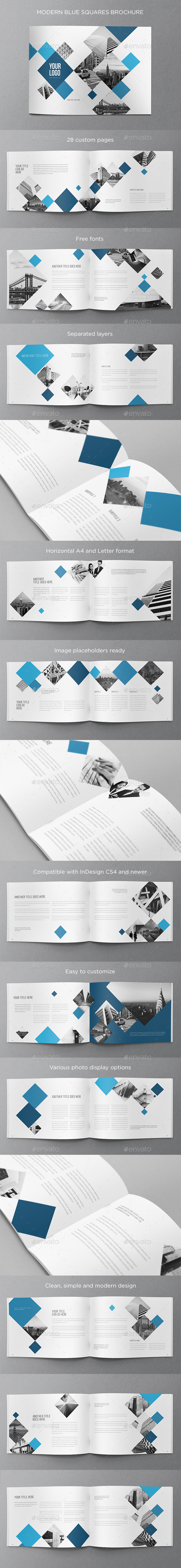 Modern Blue Squares Brochure (Brochures)