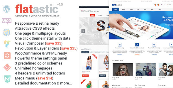Flatastic - Tema premium versátil de Wordpress