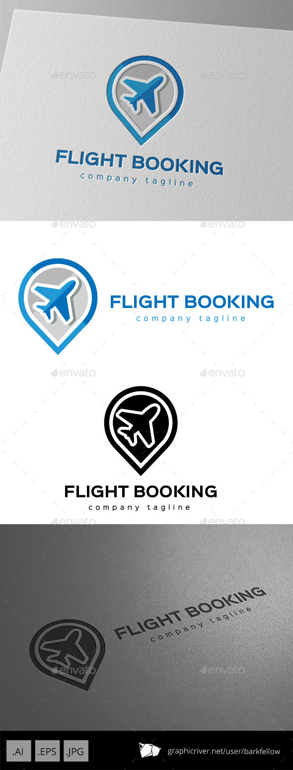 Flight Booking Tour Service Logo Design