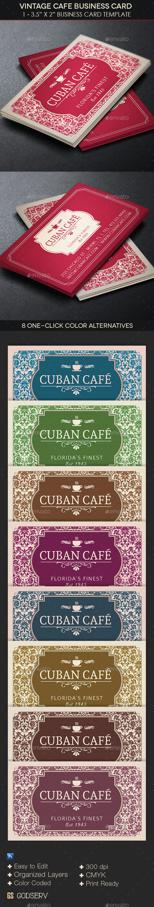 Vintage Cafe Business Card Template