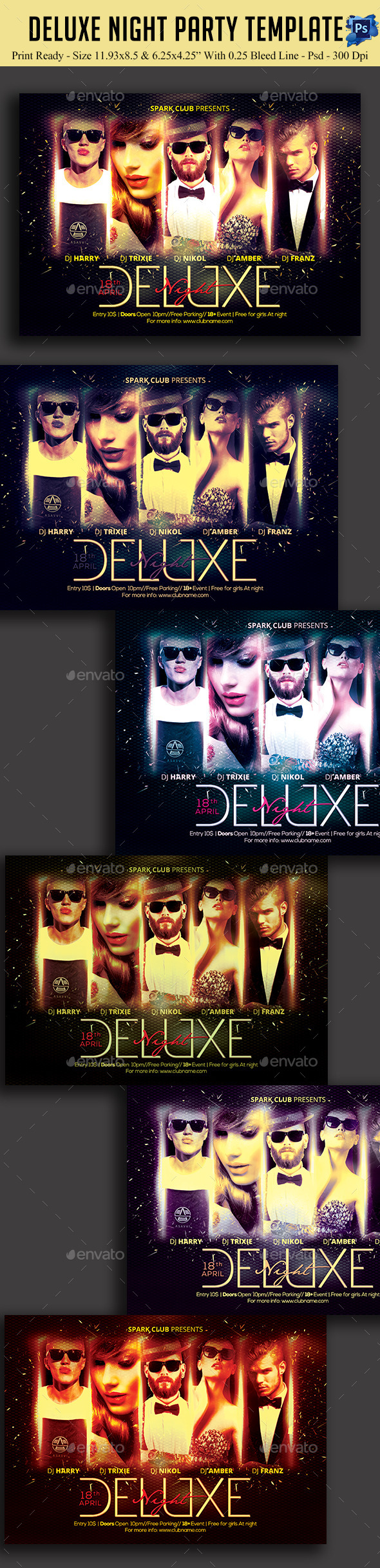 Deluxe Night Party Flyer (Clubs & Parties)