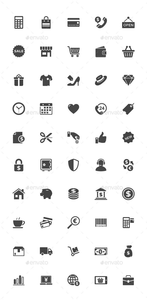 GraphicRiver 50 Shopping and Commerce Icon 11069899 GraphicRiver 50 Shopping and Commerce Icon 11069899