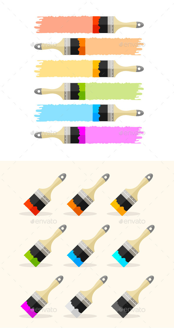 GraphicRiver Multicolored Brushes 11070311 GraphicRiver Multicolored Brushes 11070311